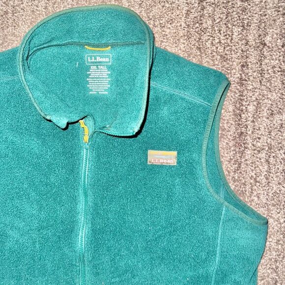 L.L. Bean Men's Polyester Vintage Fleece Mountain Green Outerwear Vest XXL - Picture 7 of 9
